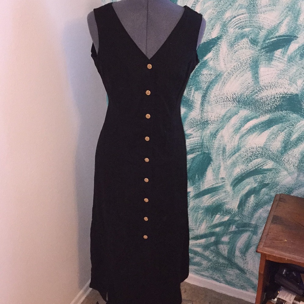 Button down black dress